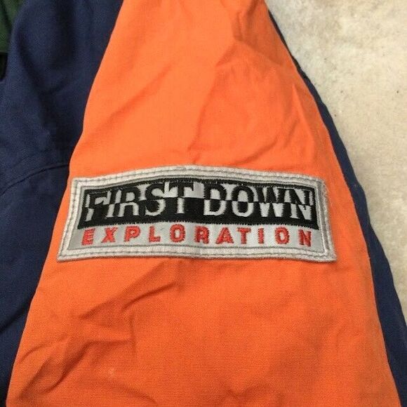 First Down Exploration-Men's Sz XL-Blue/Green/Orange-Puffer Jacket-Duck Down-VTG - Picture 6 of 11
